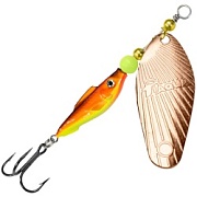 Блесна AQUA FISH SHELL-3, вес- 12,0g, лепесток №3 (медь), цвет тела 05 (оранжево-желтый) 124177