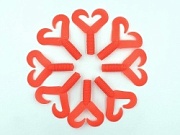 Твистер двойной 1,5 дюйм коралловый (3,5 см) (уп/100шт)