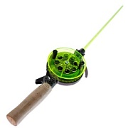 УДОЧКА зимняя "Техно" диам. 75, с проб. ручк. (хлыст поликарб.) зеленая