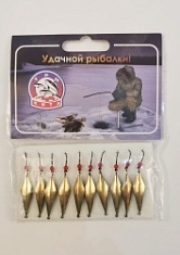 Блесна зимняя с подвесным крючком (латунь) 3,0гр. (уп/10шт)