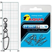 Карабин с вертлюгом AQUA SY-3007 №10 (8шт)