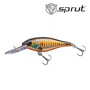 Воблер SPRUT Buri Shad 3D 70F-SGBK-3D 70mm 11gr загл. 2.0-3.0m floating