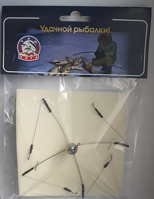 Снасть зимняя донная "Паучок", 11гр., 4 кр.№8