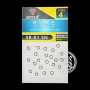 Кольцо заводное SPRUT SR-01 SN №4/4kg Split ring silver nickel (уп.22шт)