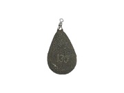 Груз КАПЛЯ плоская с ушком 130 гр (мягкий полимер,вертлюг)