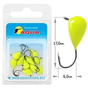 Капля с ушком, обмазка d5мм 1,9гр 119101 Мормышка ВОЛЬФРАМ AQUA (Y) (уп.10 шт)