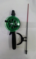 УДОЧКА зимняя "Техно" диам. 75, с неопр.ручк. (хлыст-стекло-но) зеленая