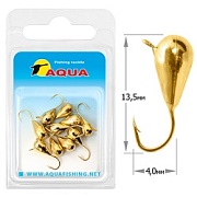 Капля с ушком d4мм 1,15гр 119058 Мормышка ВОЛЬФРАМ AQUA (золото) (уп.10 шт)