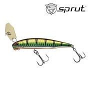 Воблер SPRUT Rufu Shine 70S-SBGP 70mm 9gr загл.0.5-1.0m sinking