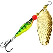 Блесна AQUA FISH SHELL-3, вес- 12,0g, лепесток №3 (золото), цвет тела 62 (флуор. окунь) 124179