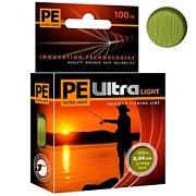 Плетеный шнур PE ULTRA LIGHT OLIVE 0.04mm 100m (оливковый)