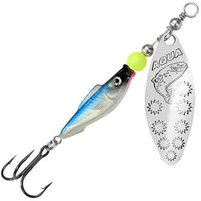 Блесна AQUA FISH LONG EXTRA-2, вес-12,0g, лепесток №2 (серебро), цвет тела 06 (голубая спинка, серебро) 124175