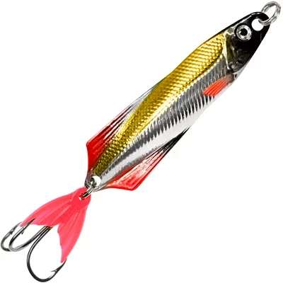 Блесна колебалка AQUA ГЛЮК 40,0mm, вес - 7,0g цвет 05 (серебро, золото, красный флюрик) 106732