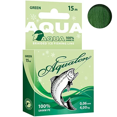 Плетёный шнур AQUALON DARK GREEN 15m 0.08mm (темно-зеленый)