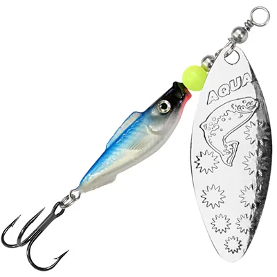 Блесна AQUA FISH LONG EXTRA-3, вес-20,0g, лепесток №3 (серебро), цвет тела 06 (голубая спинка, серебро) 124277