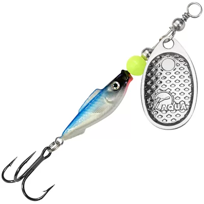 Блесна AQUA FISH COMET-2, вес- 9,0g, лепесток №2 (серебро), цвет тела 06 (голубая спинка) 124191