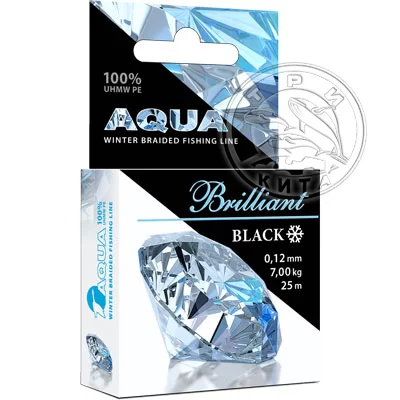 Плетёный шнур BRILLIANT BLACK 0.12mm 25m зимний (черный)