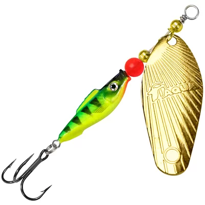 Блесна AQUA FISH SHELL-3, вес- 12,0g, лепесток №3 (золото), цвет тела 62 (флуор. окунь) 124179