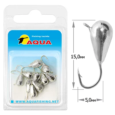 Капля с ушком d5мм 1,9гр 119062 Мормышка ВОЛЬФРАМ AQUA (серебро) (уп.10 шт)