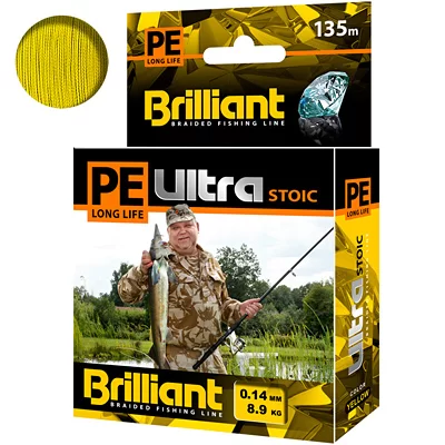 Плет. шнур PE ULTRA BRILLIANT STOIC Ultra 0.14mm 135m Yellow Желтый