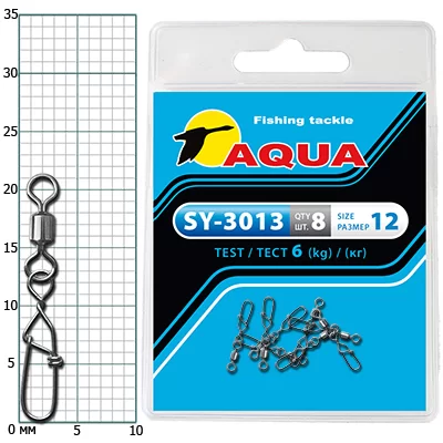 Карабин с вертлюгом AQUA SY-3013 №12 (8шт)