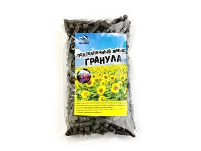 Жмых подсолнечника гранулы  8мм "СЛИВА" 500гр.
