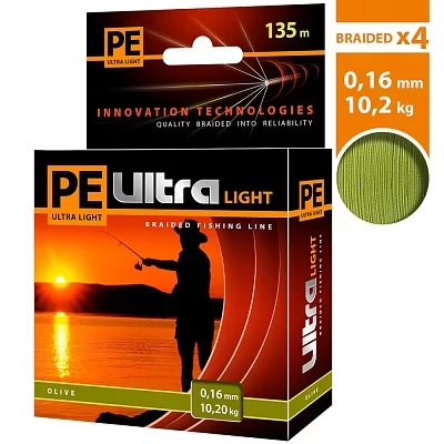 Плет. шнур PE ULTRA LIGHT OLIVE 0.16m 135m (оливковый)