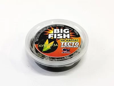 Тесто готовое в баночках "BIG FISH" НА КАРПА + "МОЛОДАЯ КУКУРУЗА" 100гр.