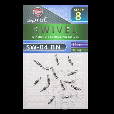 Вертлюг SPRUT SW-04 BN №8/18kg Diamond eye rolling swivel (уп.14шт)