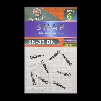 Вертлюг SPRUT SN-33 BN №6/20kg Rollihg line clip (уп.8шт)
