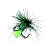 Тройной крючок Sprut  ST-36 с мушкой col. BNG №10 Black Neon Green (Treble Hook Feather) (уп.3шт)
