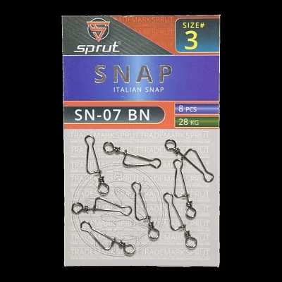 Карабин SPRUT SN-07 BN №3/28kg Italian snap (уп.8шт)