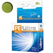 Плетёный шнур PE ULTRA ARCTIC oliva 30m 0.04mm