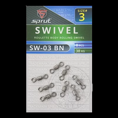 Вертлюг SPRUT SW-03 BN №3/38kg Roulette body rolling swivel (уп.8шт)