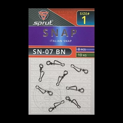 Карабин SPRUT SN-07 BN №1/10kg Italian snap (уп.8шт)
