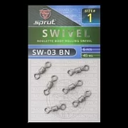 Вертлюг SPRUT SW-03 BN №1/45kg Roulette body rolling swivel (уп.6шт)