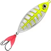 Блесна колебалка AQUA КРОК 80,0mm, вес - 42,0g цвет 04 (серебро, желто-зеленый флюрик) 108334