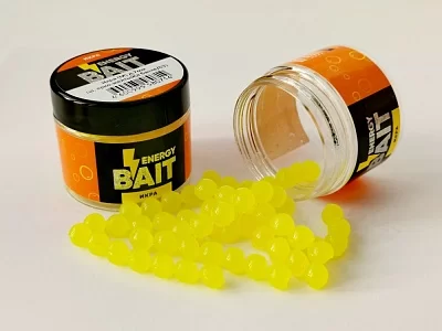 Искусств. насадка "ENERGY BAIT" ИКРА (M) д.7мм, цв. ярко-желтый, ароматизир. (63шт)