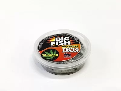 Тесто готовое в баночках "BIG FISH" НА КАРПА + "ЗЕЛЁНАЯ КОНОПЛЯ" 100гр.