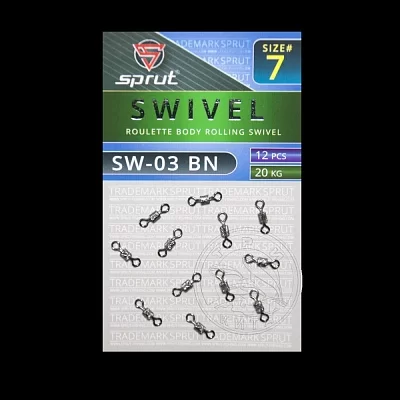 Вертлюг SPRUT SW-03 BN №7/20kg Roulette body rolling swivel (уп.12шт)