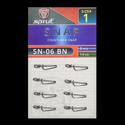 Карабин SPRUT SN-06 BN №1/14kg Coastlock snap (уп.8шт)