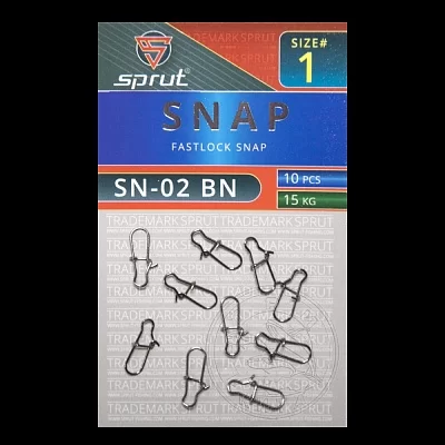 Карабин SPRUT SN-02 BN №1/15kg Fastlock snap (уп.10шт)