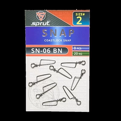 Карабин SPRUT SN-06 BN №2/20kg Coastlock snap (уп.8шт)