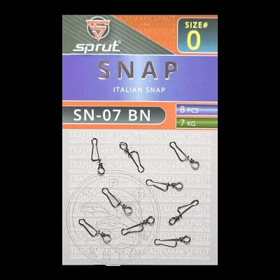 Карабин SPRUT SN-07 BN №0/7kg Italian snap (уп.8шт)