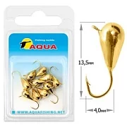 Капля с ушком d4мм 1,15гр 119058 Мормышка ВОЛЬФРАМ AQUA (золото) (уп.10 шт)