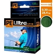 Плет. шнур PE ULTRA SPIN DARK GREEN 0.30m 135m (темно-зеленый)