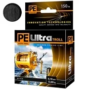 Плет. шнур PE ULTRA TROLL BLACK 0.18m 150m (черный)