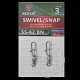 Вертлюг SPRUT SS-62 BN №3/30kg Ballbearing swivel with fastlock snap (уп.2шт)