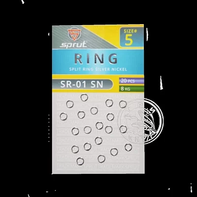 Кольцо заводное SPRUT SR-01 SN №5/8kg Split ring silver nickel (уп.20шт)