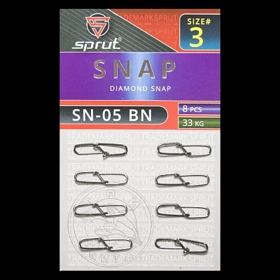 Карабин SPRUT SN-05 BN №3/33kg Diamond snap (уп.8шт)